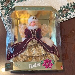 1996 Holiday Barbie in Burgundy and Gold